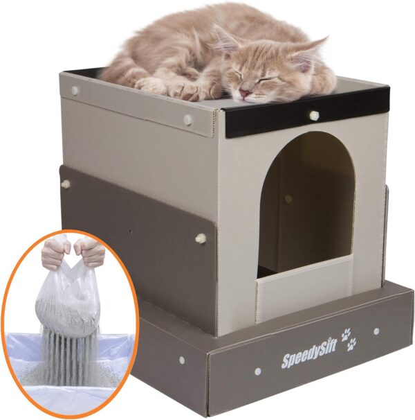 PawPureHome Hooded Cat Litter Station Starter Kit