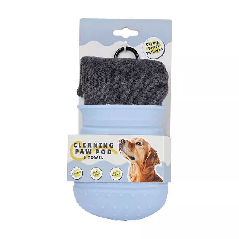 2-Piece Dog Paw Cleaner Cup and Towel Set