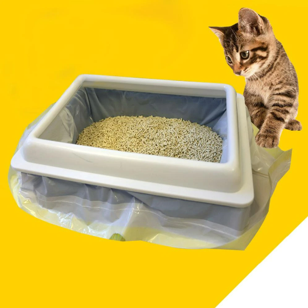 PawPureHome Litter Area Ready Kit - Large Cat Toilet Set With Deodorant Includes Sand and Cat Litter Box Full